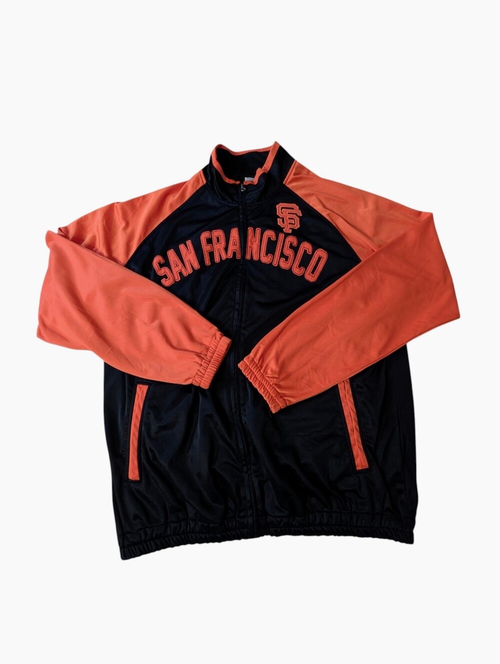 SF Giants Jacket Full Zip MLB Genuine Merchandise G-III Black Orange Men's Sz XL